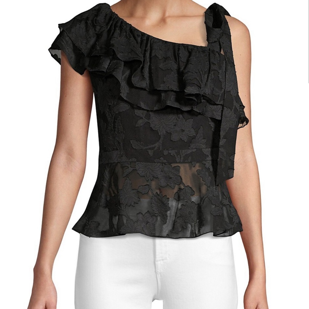 Rachel Zoe Katerina Ruffle Floral Burnout Top